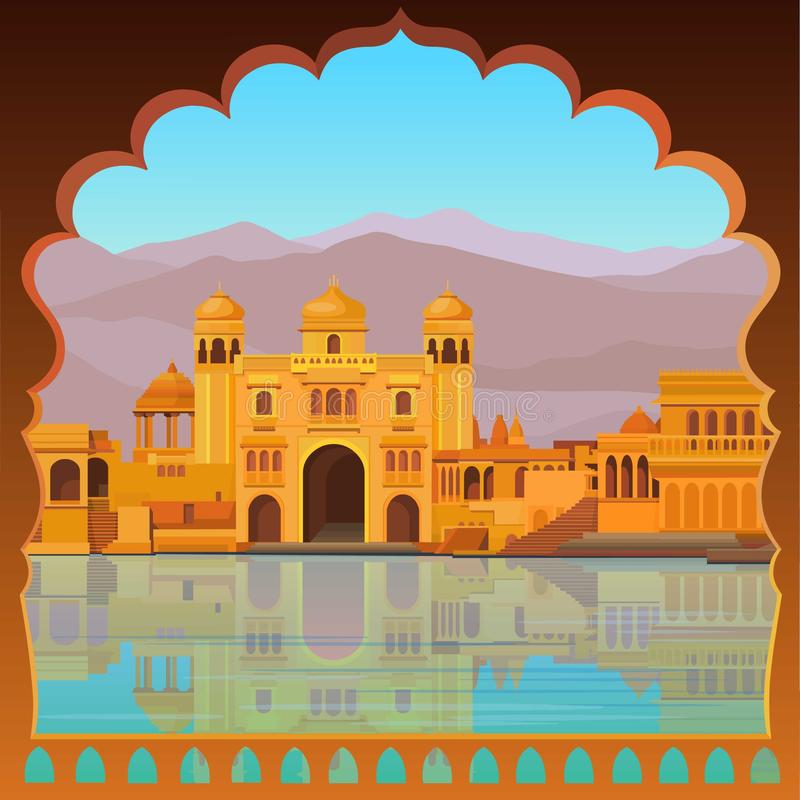 animation-landscape-ancient-indian-palace-river-bank-animation-landscape-ancient-indian-palace-river-bank-125354615