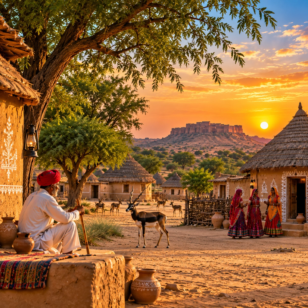 Traditional Indian village and heritage architecture