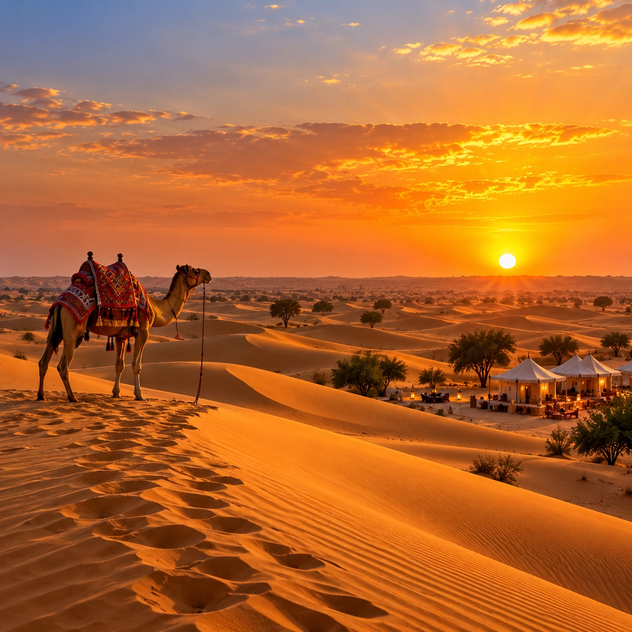 Desert dunes at golden hour